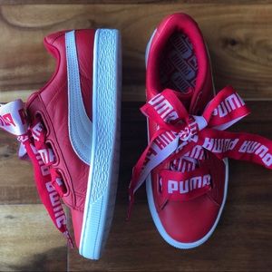 Puma Red Basket Heart Sneakers